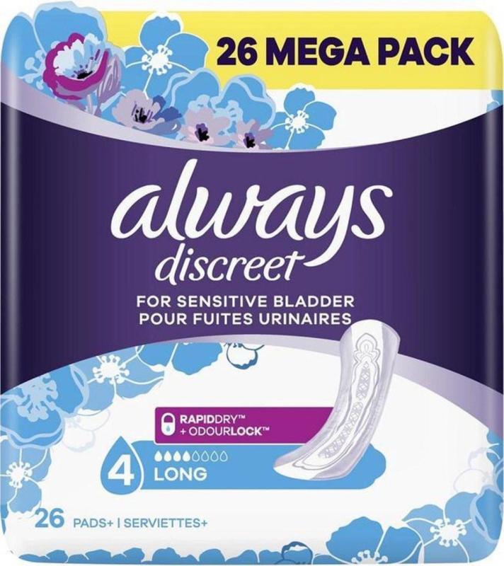 Always Discreet Voor Urineverlies Long 26 Stuks