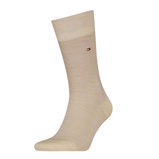 Tommy Hilfiger Premium Wool Strømper, Light Beige Melange, 43-44