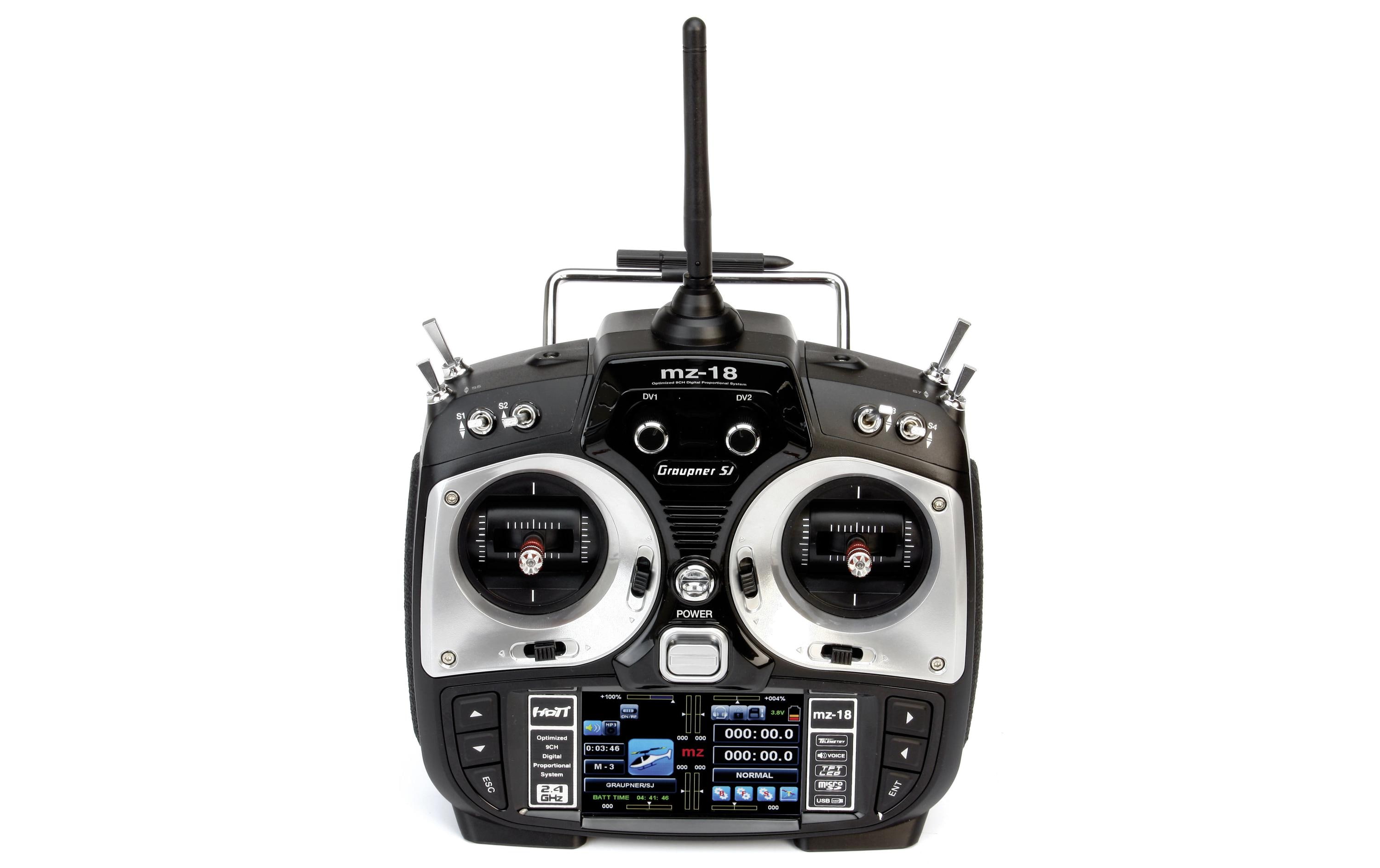 Fernsteuerung mz-18 9-Kanal HOTT<br>9-Kanal Sender mit Telemetrie für Flugzeuge und Helikopter