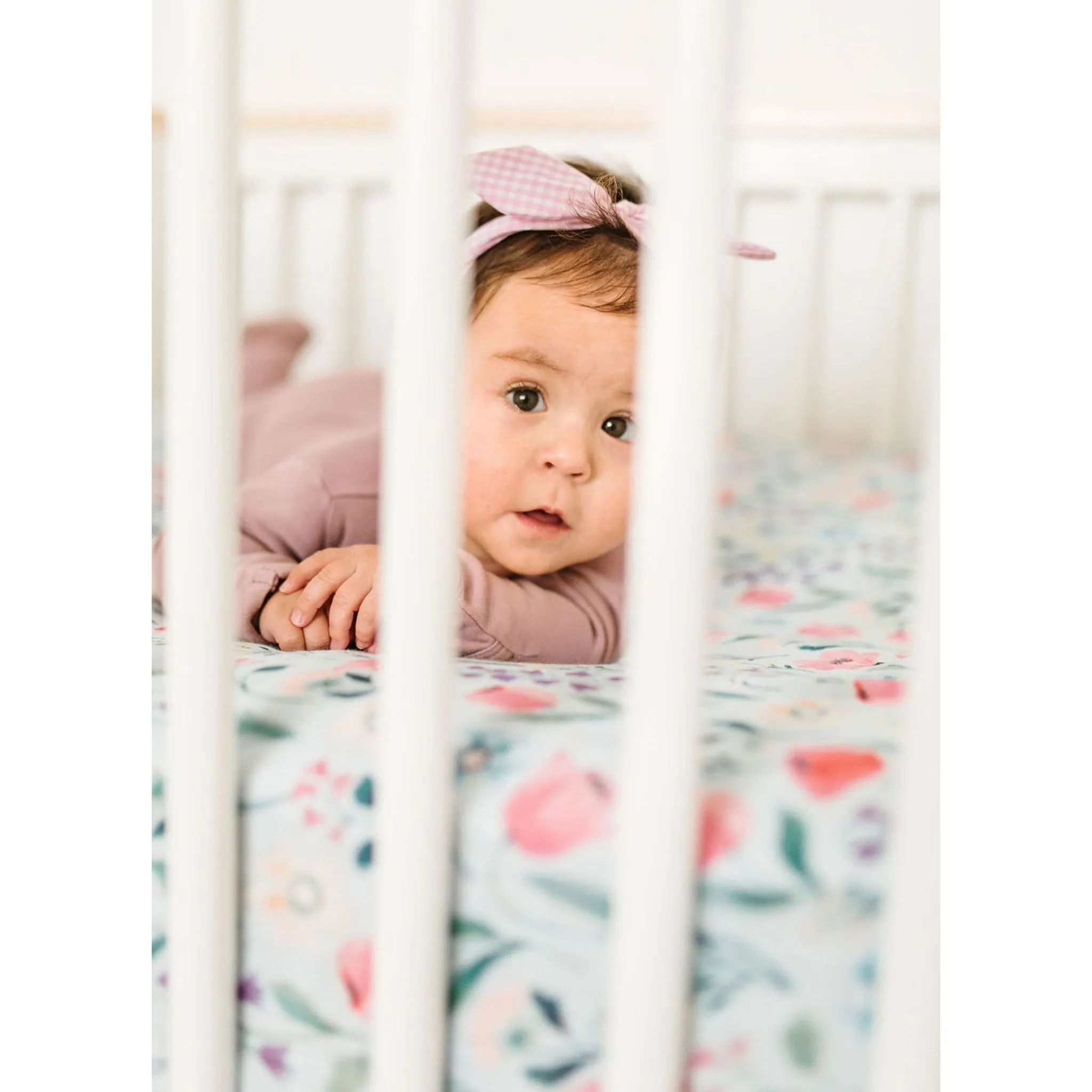 Loulou Lollipop Drap Contour pour Lit de Bébé - Mousseline Bambou Jacinthe