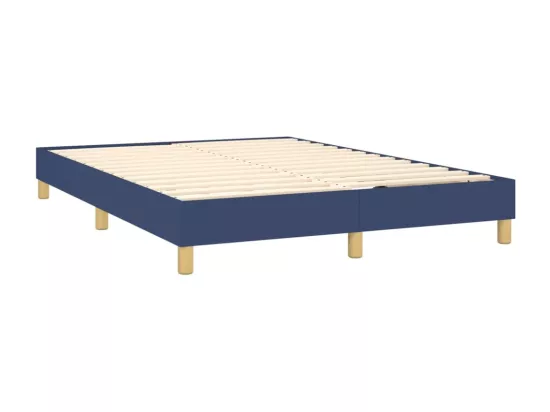 Sommier tapissier avec matelas et LED Bleu 140x190 cm Tissu