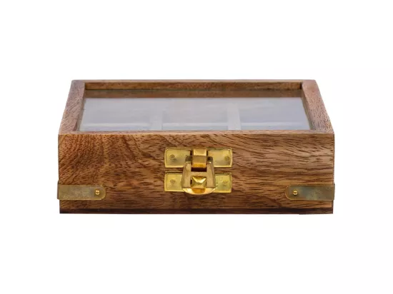 Jeu de 3 en ligne avec boîte en bois marron 12,5x12,5x5h