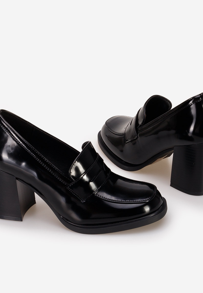 Mocassins à talon noirs Odesia V4