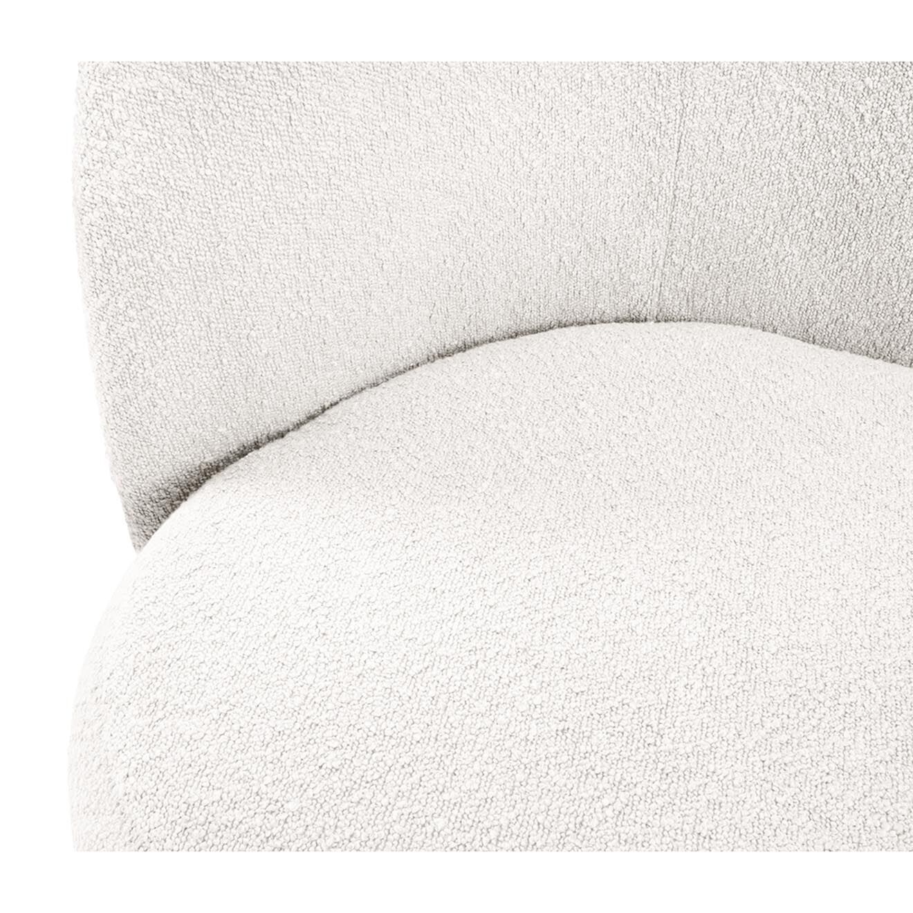 Mazzini Sofas Canapé Clove 3 places Velours bouclé blanc - 180x77x80 cm