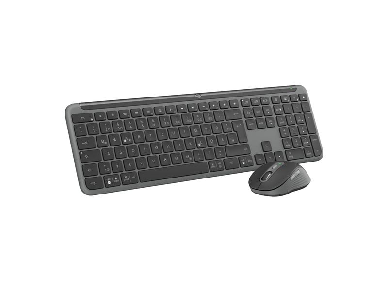 Logitech Tastatur-Maus-Set MK950 Signature Slim Combo for B Kabellose Tastatur/Maus-Kombination mit Laptop-ähnlichem Tippen, superschnellem Scrollen und Umschalten zwischen mehreren Geräten.
