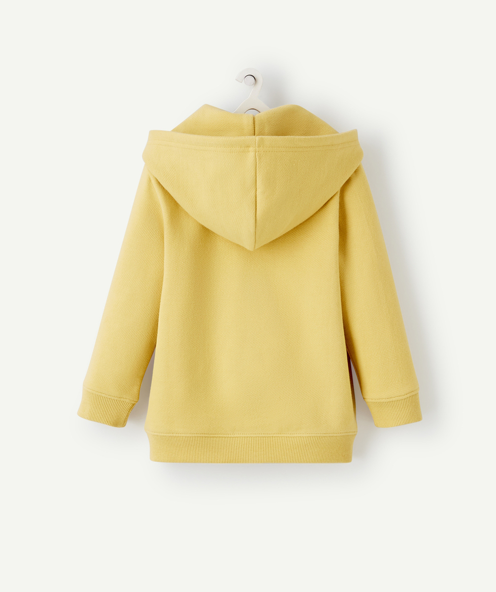 CARDIGAN À CAPUCHE BÉBÉ GARÇON EN COTON JAUNE