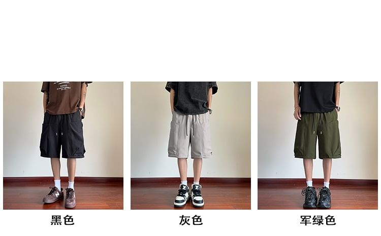 AXEN - Bermuda cargoshorts met trekkoord in de taille