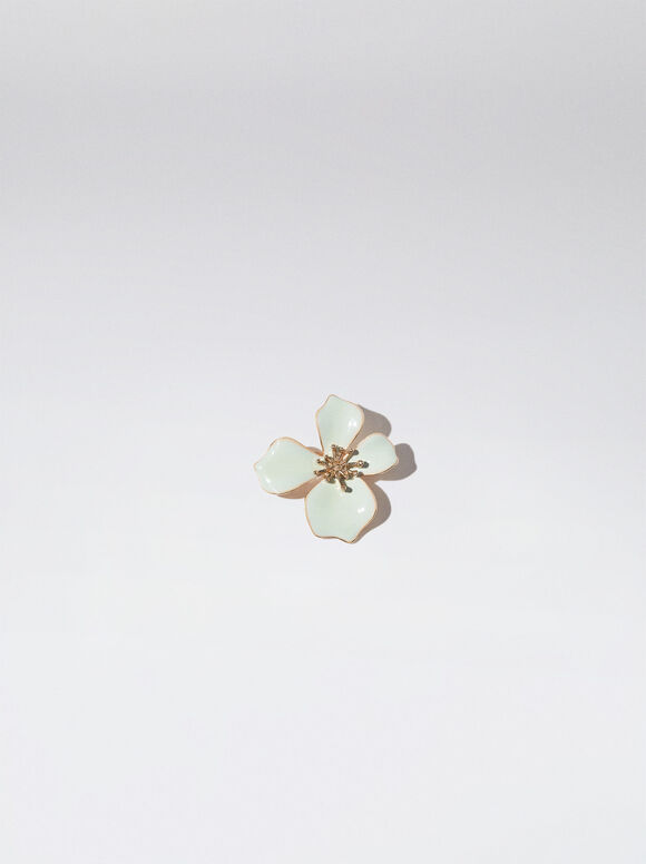 Broche Flor Esmaltada - Azul