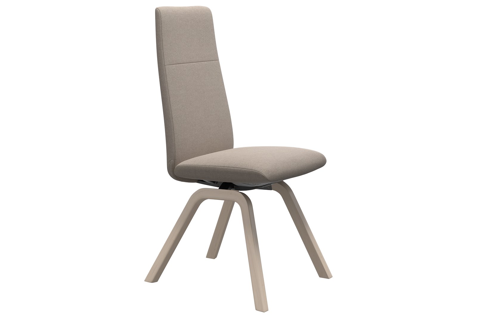 Chilli spisestol Tekstil Tulip Light Beige, medium sete med whitewash understell.