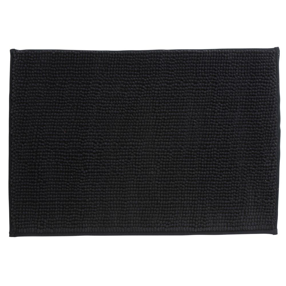 Tapis de salle de bain chenille noir petit modèle