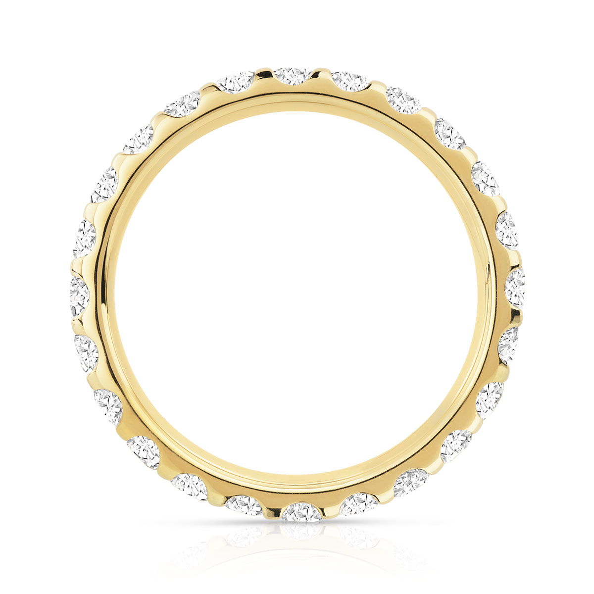 Alliance or 750 jaune diamants synthétiques total 1,50 carat