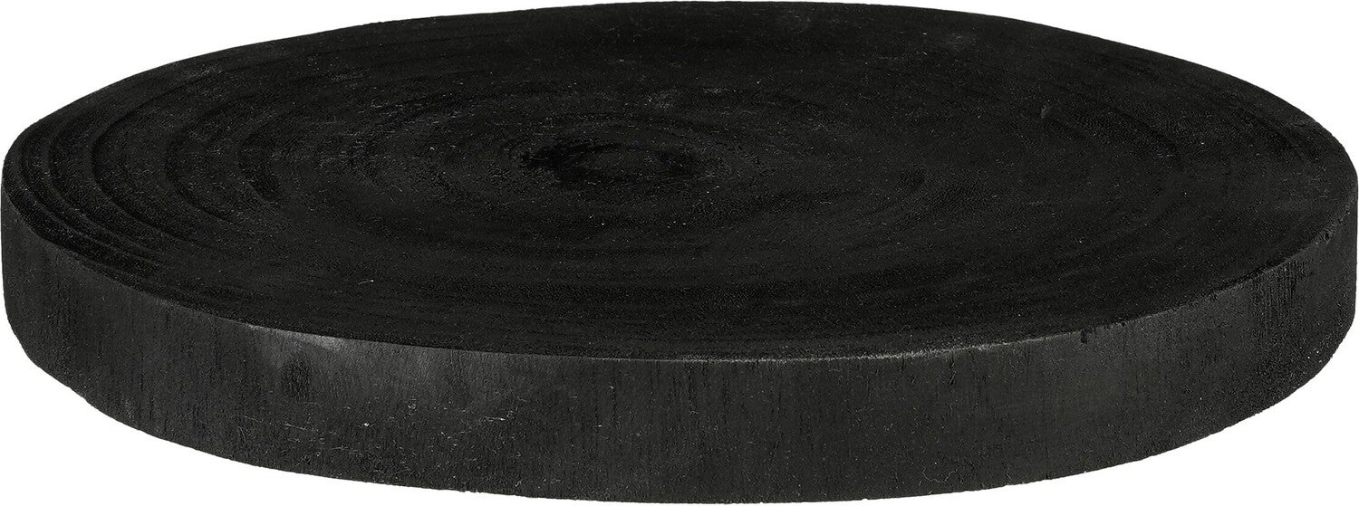 Mica Decorations decoratiebord Pia zwart D 28 H 3 cm
