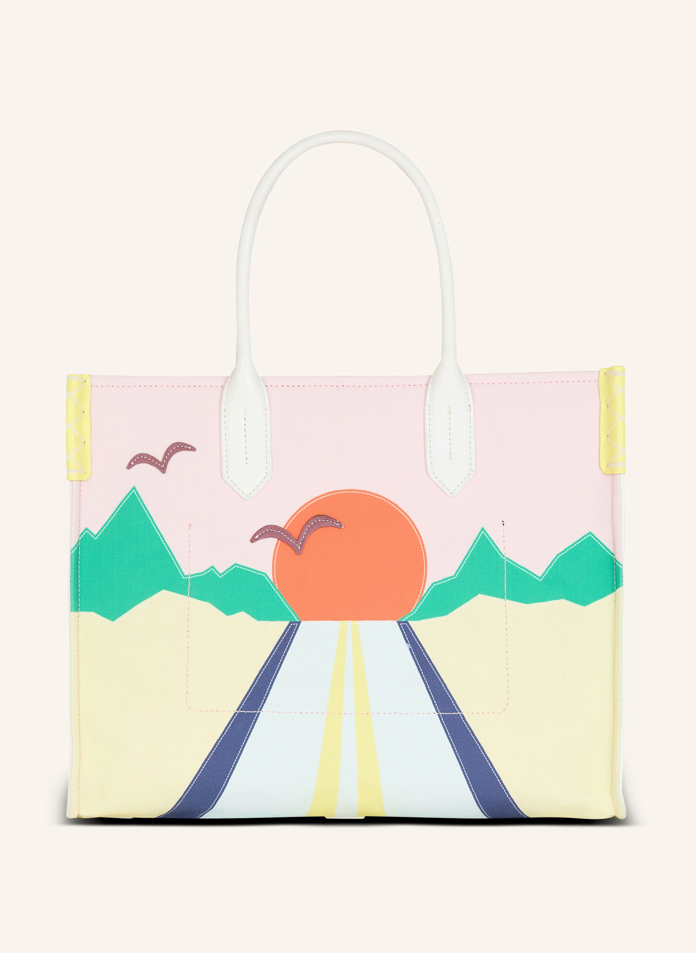 BALMAIN Mittelgroßer Shopper B-Army aus Canvas und Postcard-Patchwork aus Leder