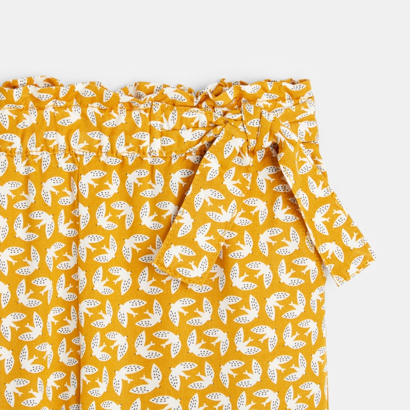 Pantalon fluide imprimé jaune fille