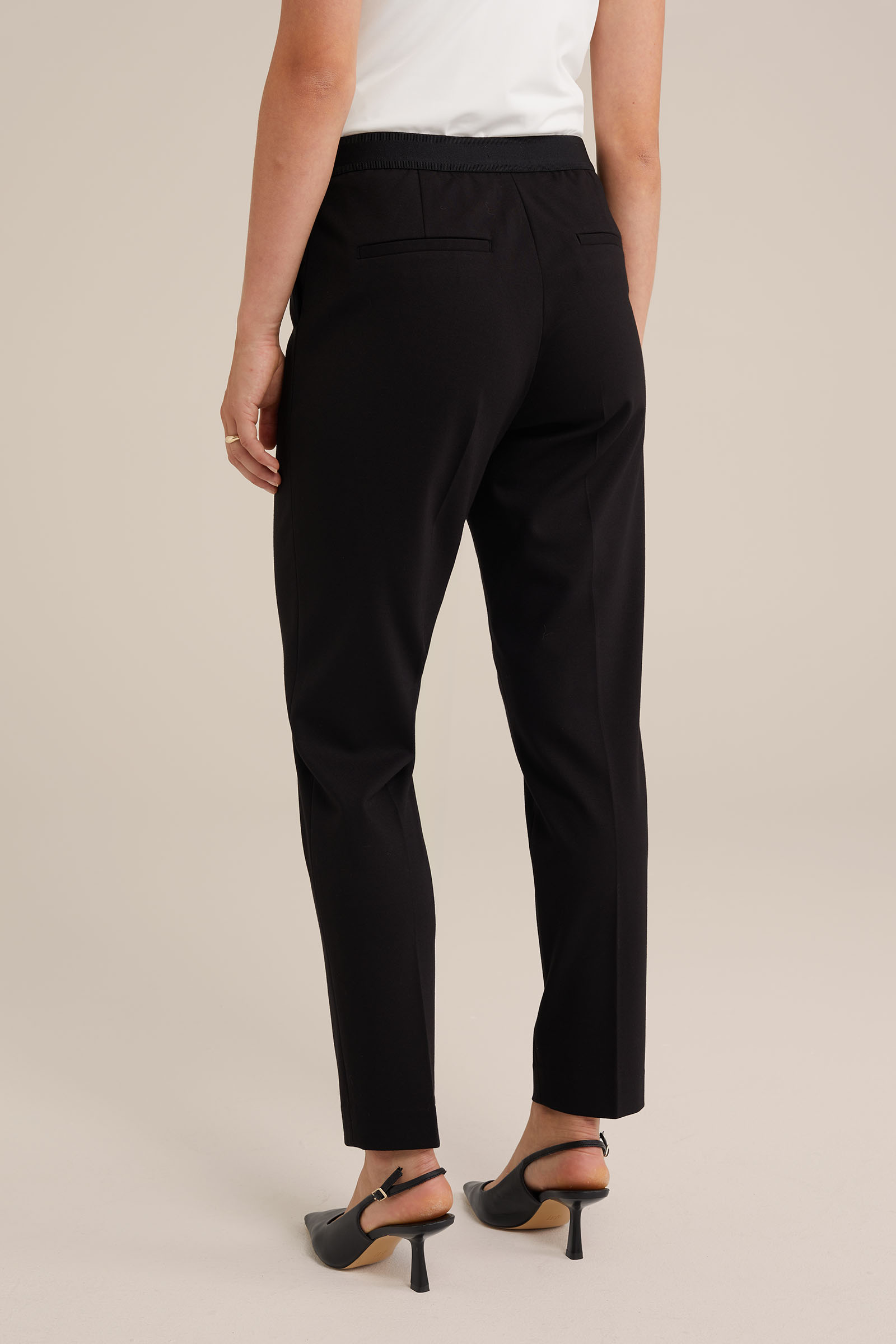 slim fit pantalon met stretch WE Fashion Zwart