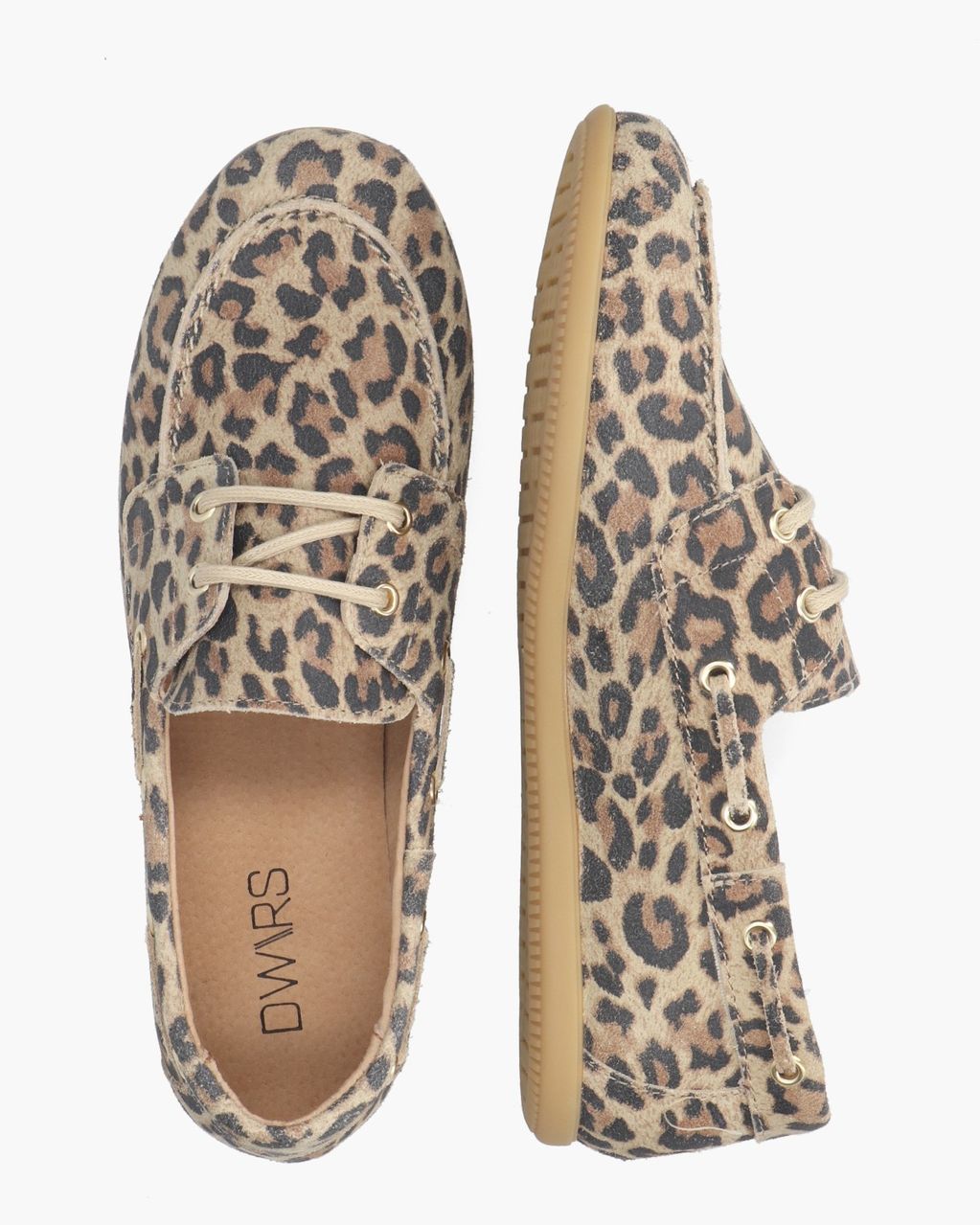 DWRS Label Latty Leopard Multicolor Dames Veterschoenen