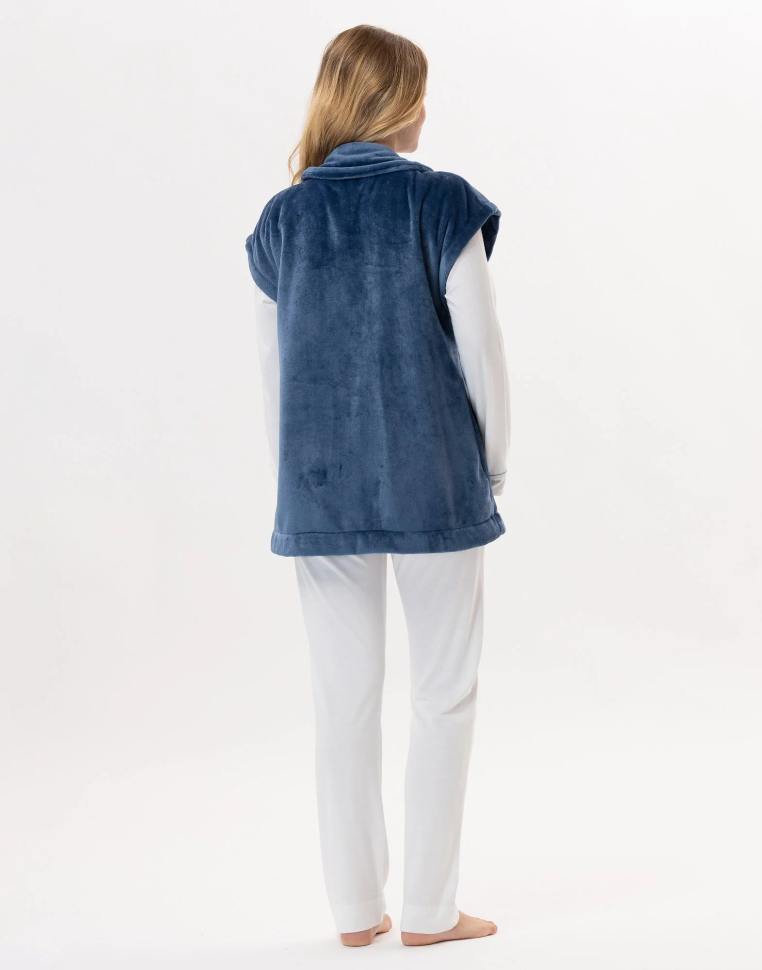 ESSENTIEL 876 - Veste en peluche flanelle | Bleu