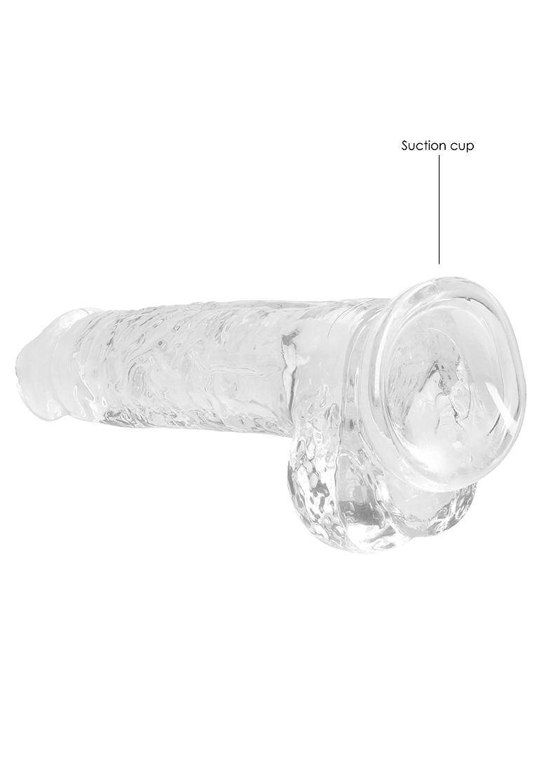 RealRock realistische dildo met scrotum - 21 cm - transparant
