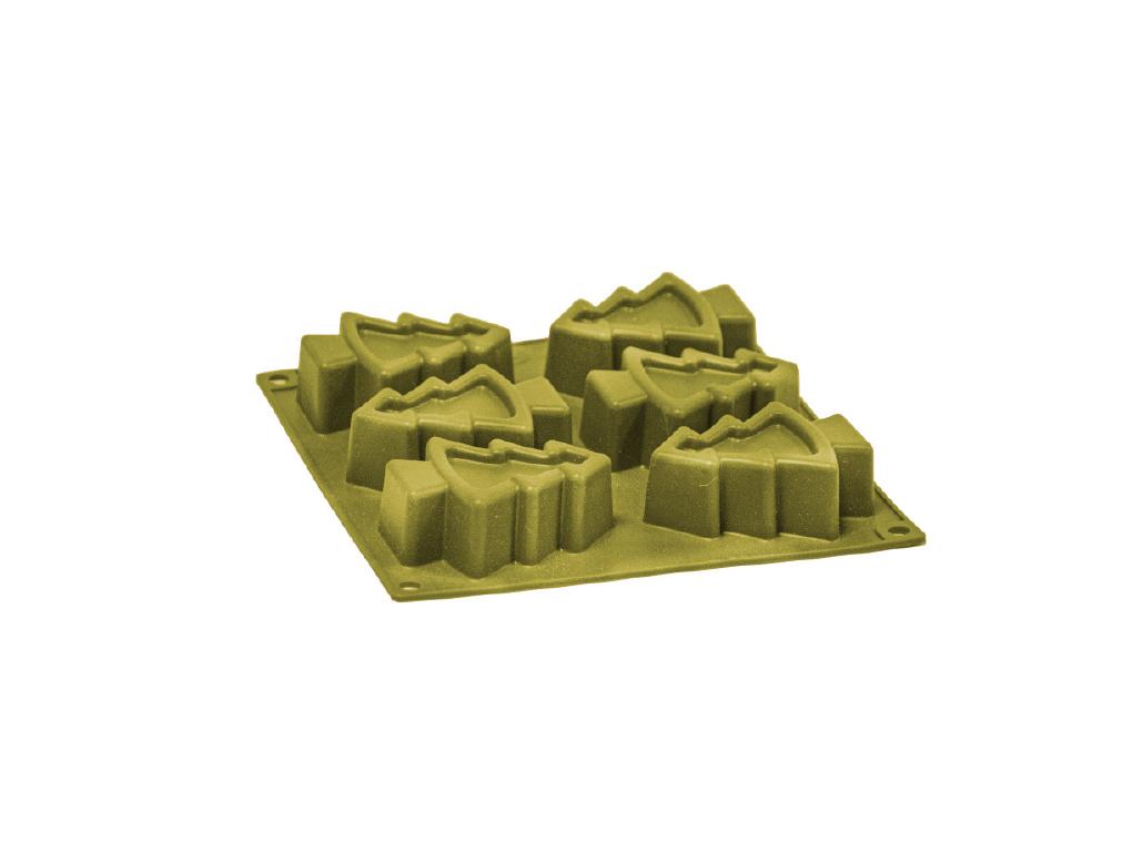 MOULE 6 SAPINS SILICONE DORE