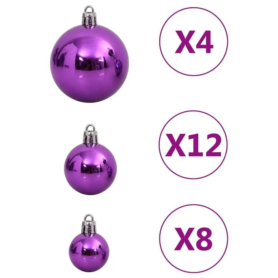 vidaXL - Kerstballenset - Paars - Polystyreen