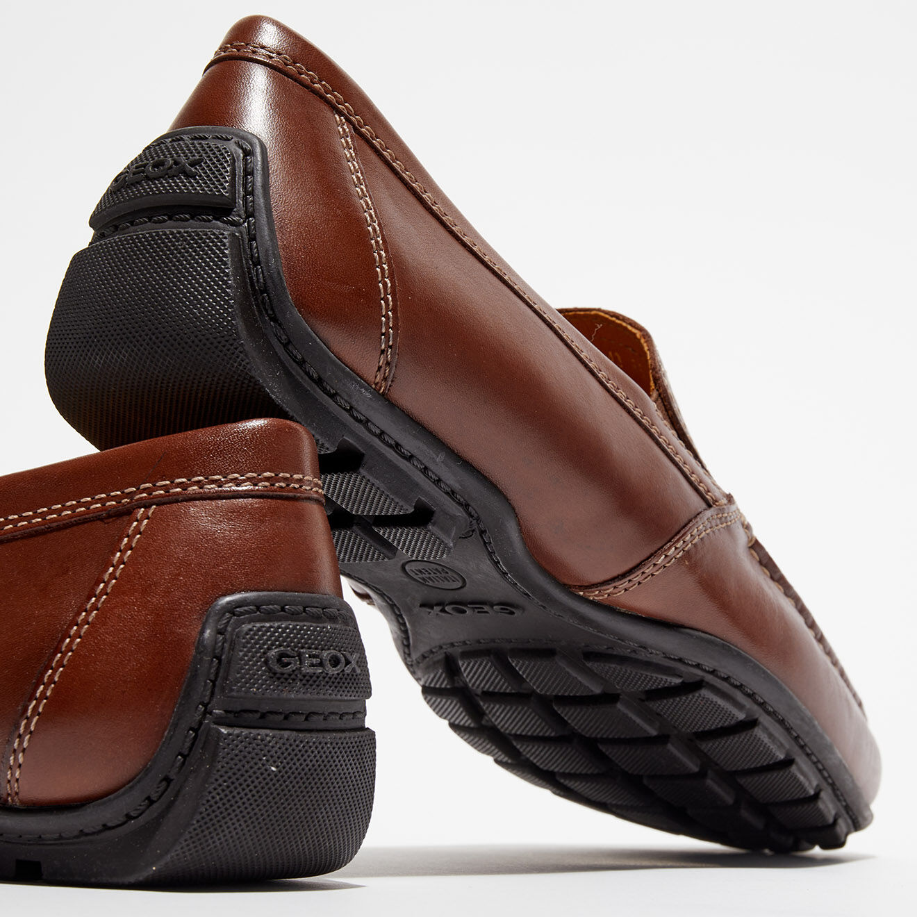 Geox Mocassins en Cuir Moner marron
