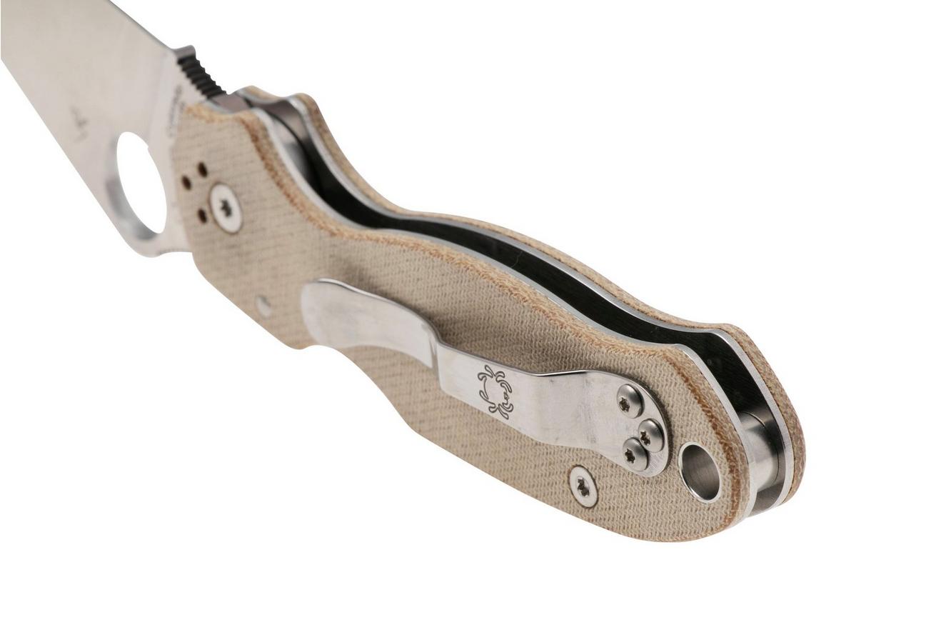 Spyderco Para 3 CPM Cru-Wear C223MPCW Brown Canvas Micarta, zakmes