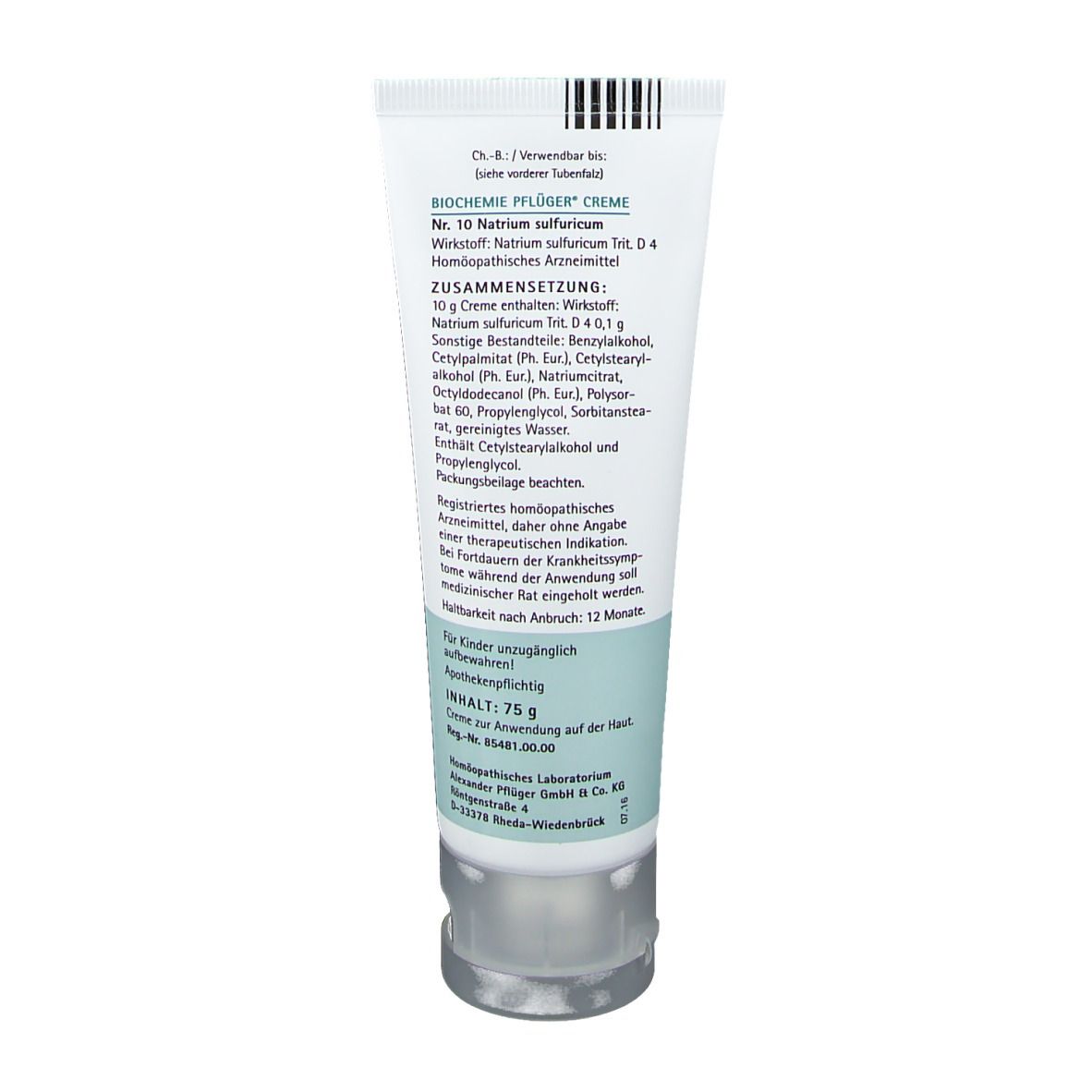 Biochemie Pflüger® Nr. 10 Natrium sulfuricum D4 Creme