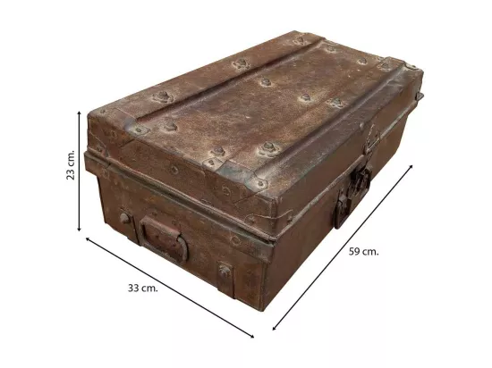 Valise en métal marron 59x33x23h