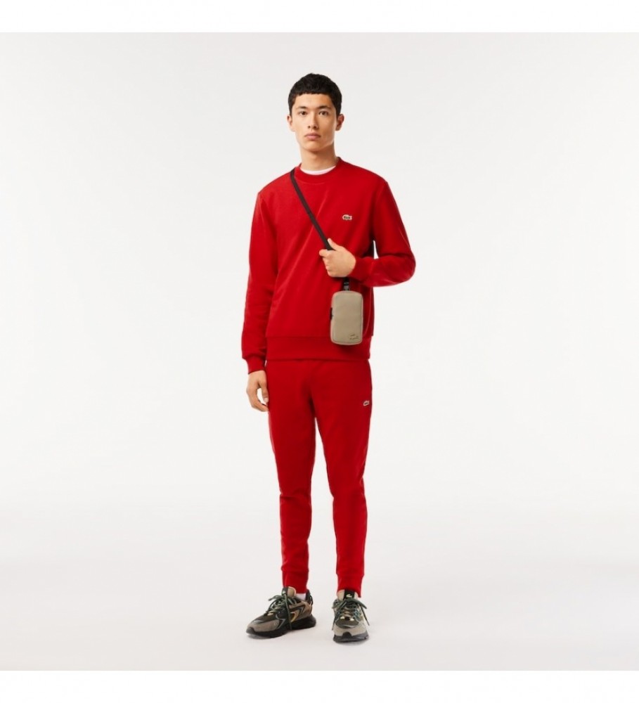 Moletom Lacoste em algodão orgânico escovado, vermelho