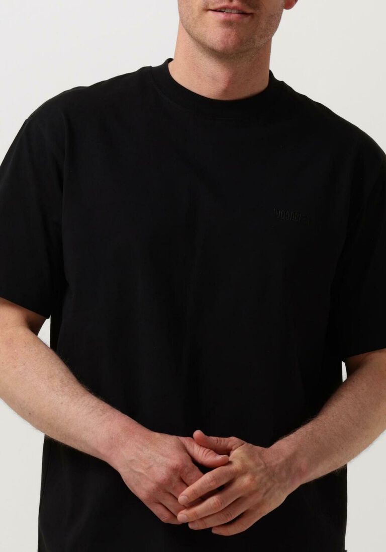 WOODBIRD zwarte woodbird t-shirt wbbaine base tee