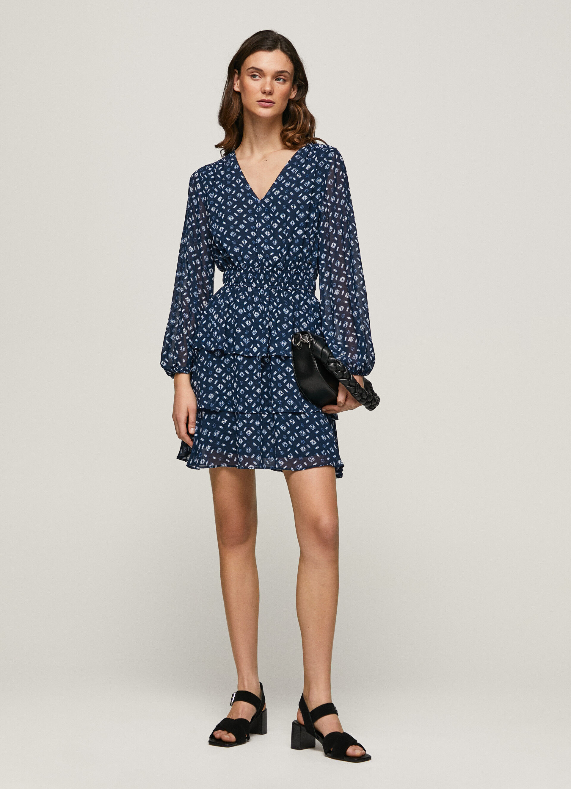 Vestido curto estampado EYRA - multicolorido