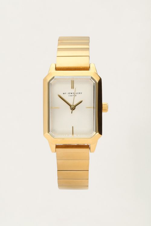 Vierkant horloge met brede horizontale schakels