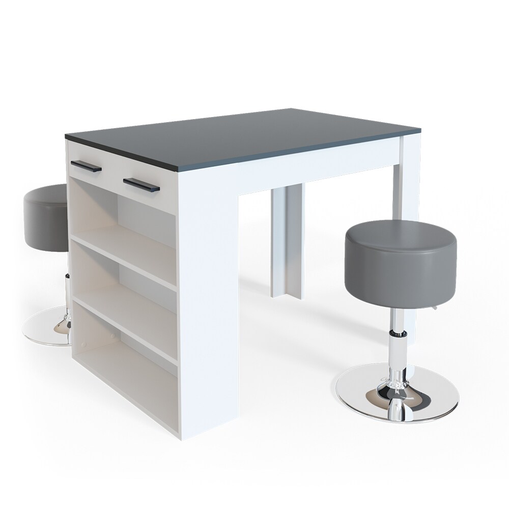 Vicco Bartisch Repose Stehtisch Loungetisch Tresentisch Tisch Küchentisch Regal mit Barhocker