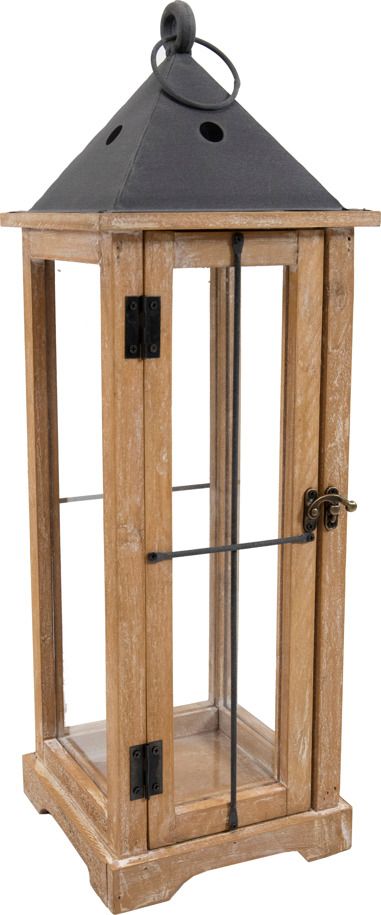 Mega Collections tuinlantaarn Gable bruin 24 x 24 x 70 cm