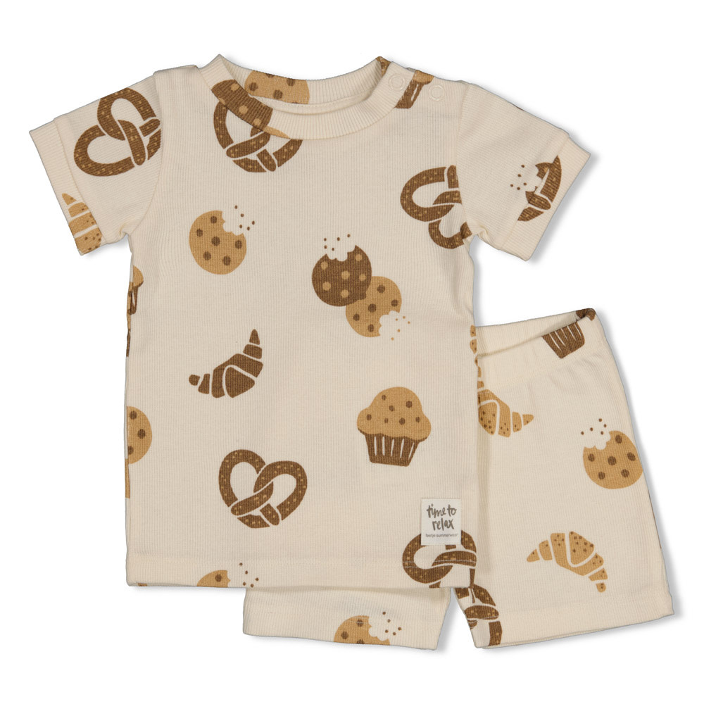 Feetje Feetje shortama Cosy Crumbs - Premium Summerwear, offwhite