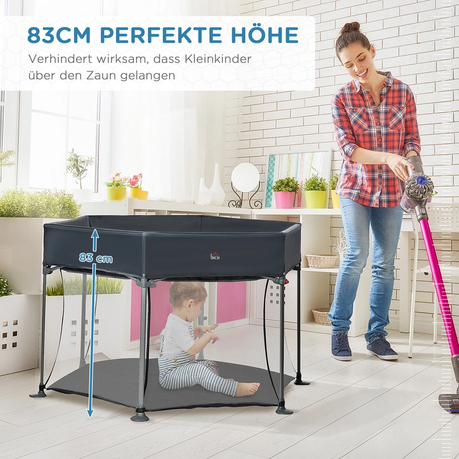HOMCOM Laufgitter mit Tragetasche grau