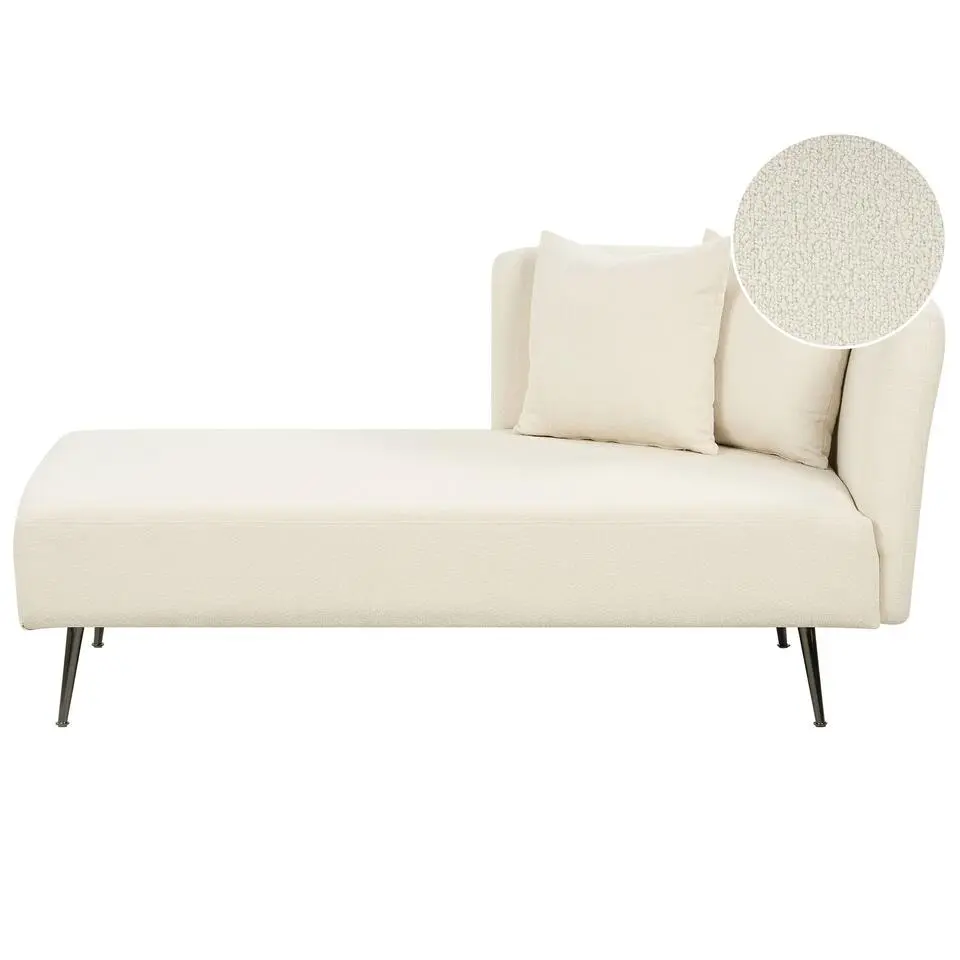 RIOM - Chaise longue - Wit - Rechterzijde - Bouclé