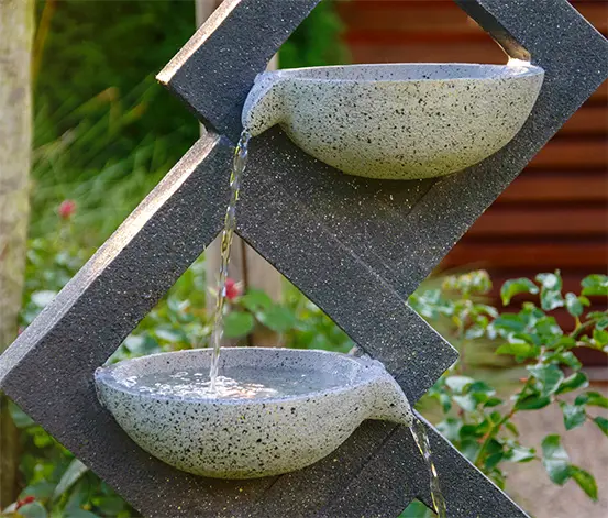 Dobar Gartenbrunnen mit 4 Schalen und LEDs