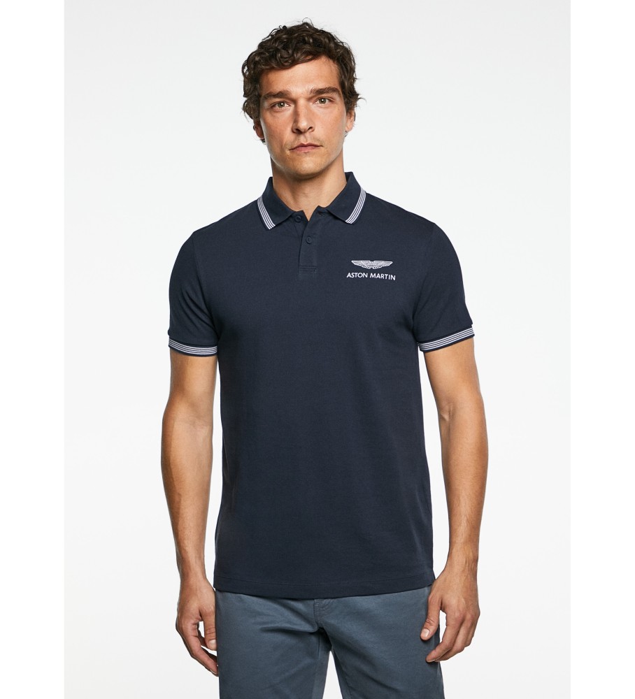 Hackett Polo Amr com detalhes em azul marinho
