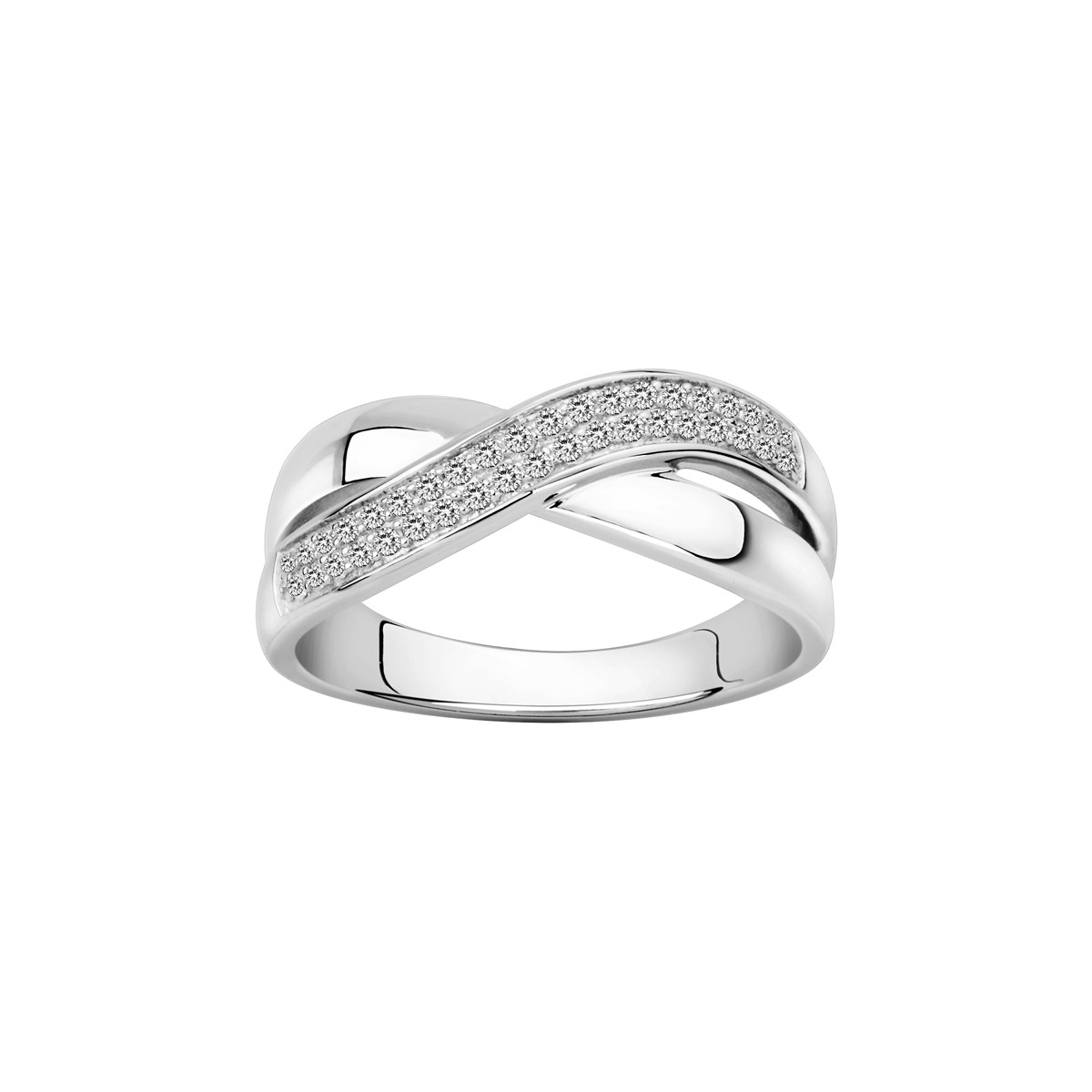 Bague en Argent avec oxyde de zirconium blanc