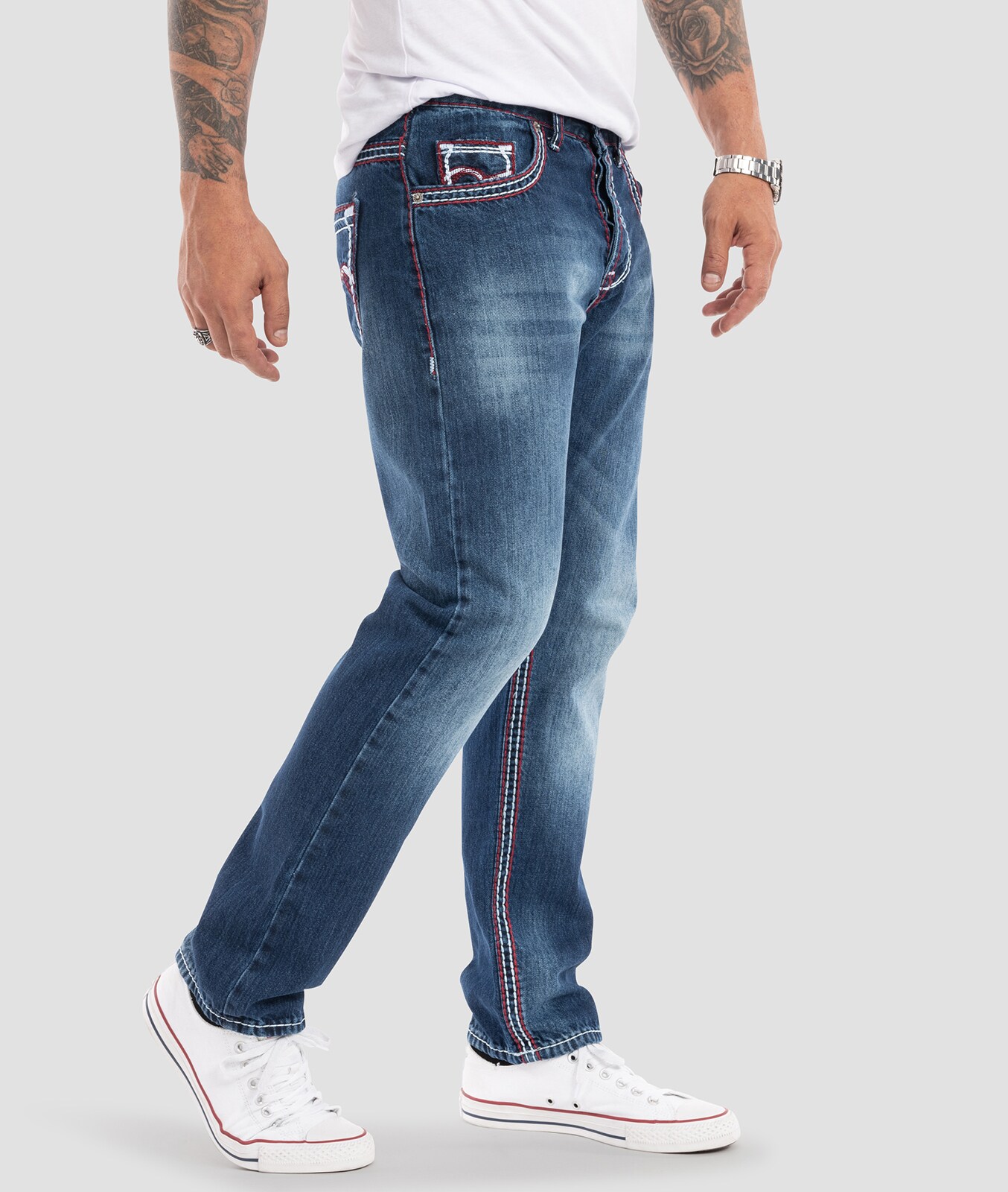 Rock Creek Jeans Comfort Fit dicke Nähte Loose Fit