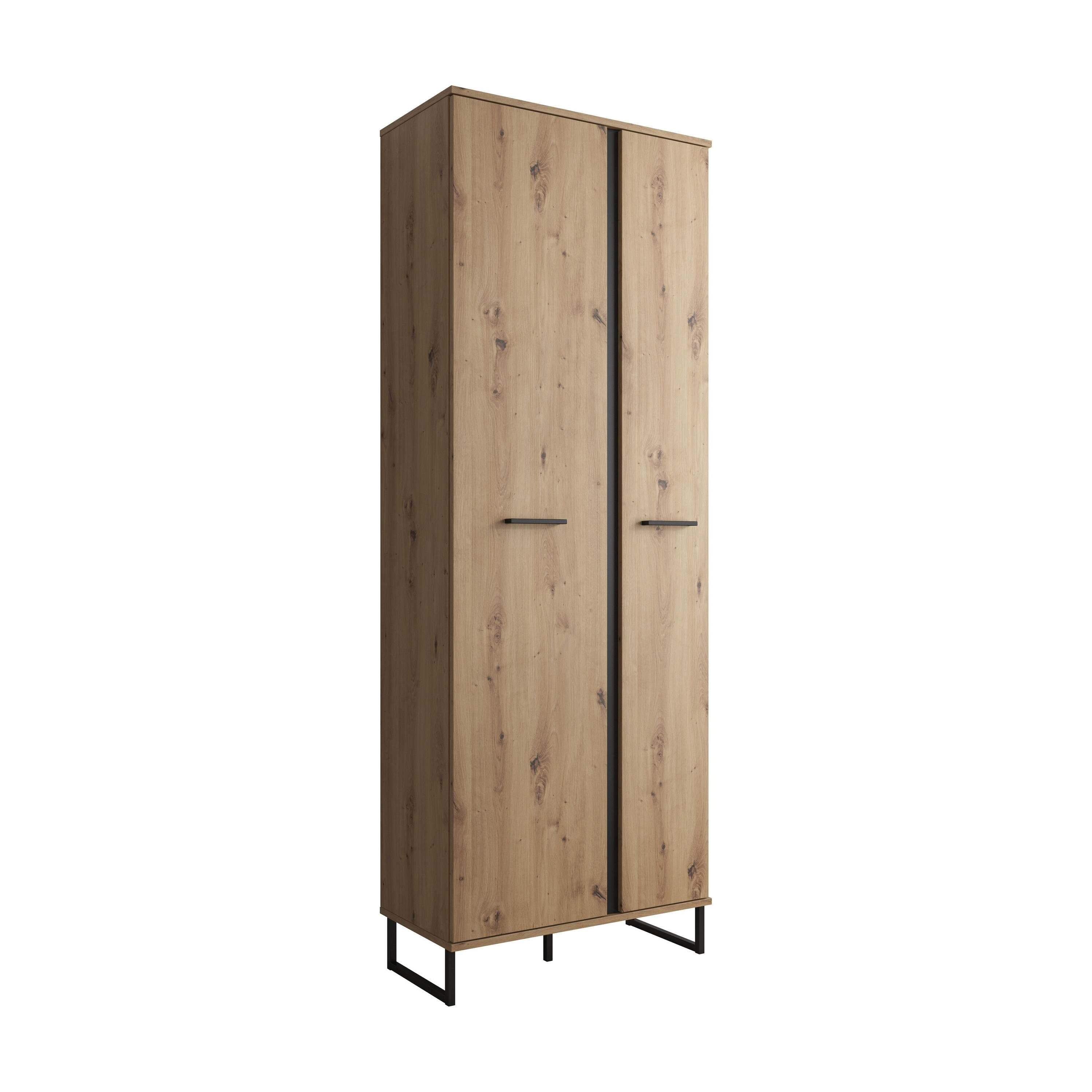 Meubella - Halkast Saturn - Eiken - Zwart - 71 cm