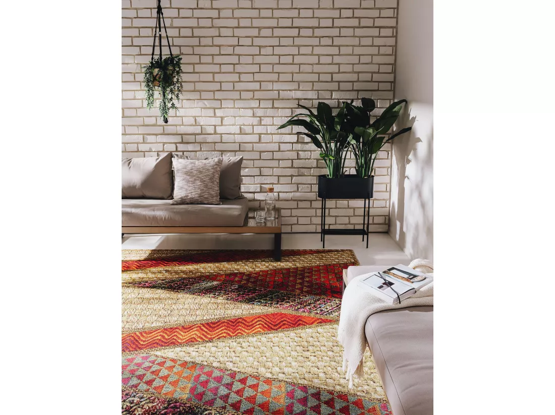 Tapis d'extérieur & intérieur Kenya Beige/Rouge 200x285 cm