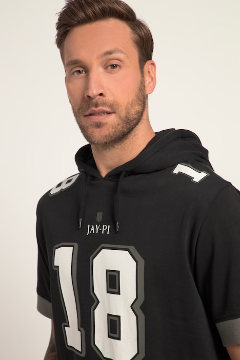 JAY-PI Hoodie, American Football, Halbarm, Kapuze, großer Print