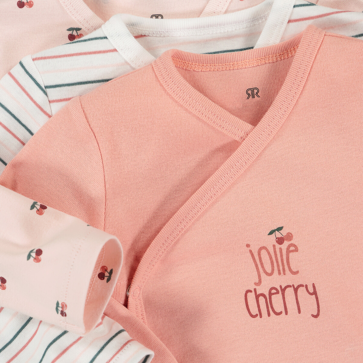COLEÇÃO LA REDOUTE<br>Conjunto de 3 macacões de bebê estampados