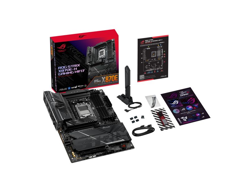 ASUS ROG Mainboard ROG STRIX X870E-H WIFI7 ATX Gaming Mainboard mit AMD X870E Chipsatz und Wi-Fi 7