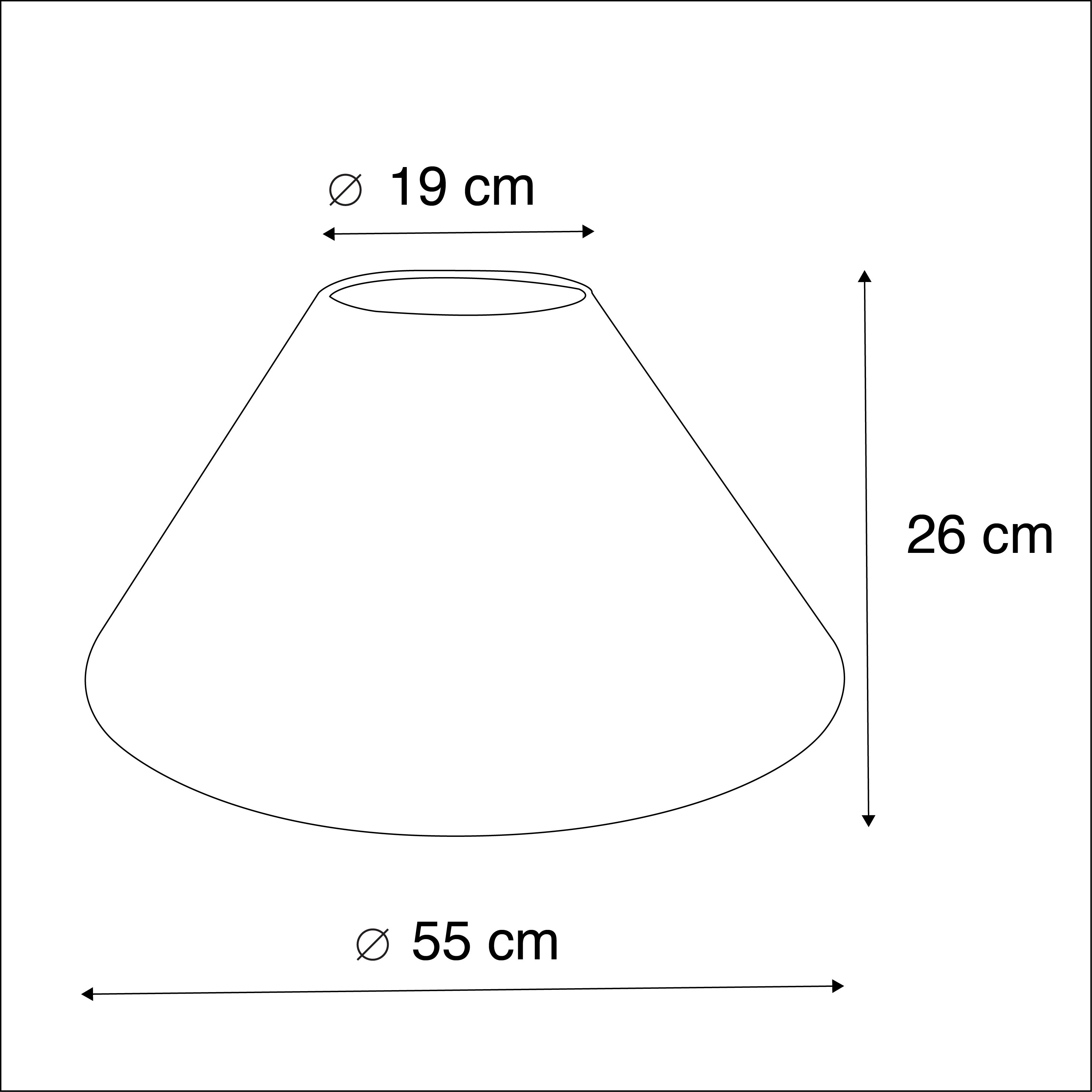 Stoffen lampenkap beige rond schuin 55/19/26
