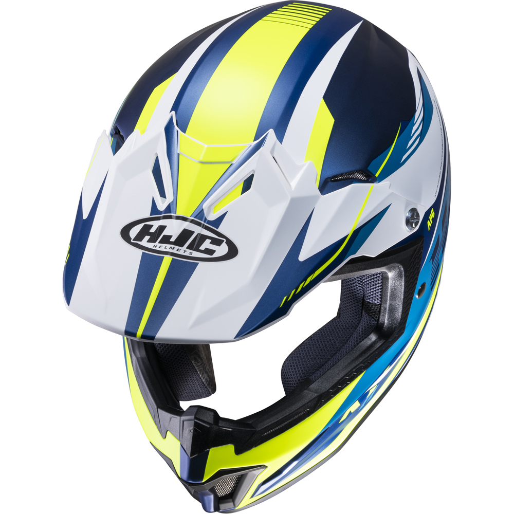 HJC - Casque enfant CL-XY II Drift MC3HSF / Bleu / Blanc / Jaune fluo / Mat