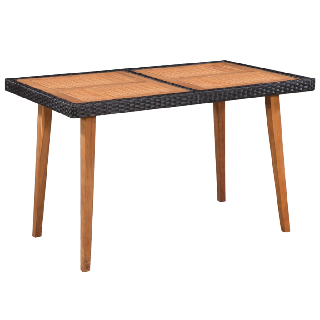 Mobilier à dîner de jardin 5 pièces résine tressée noir et marron