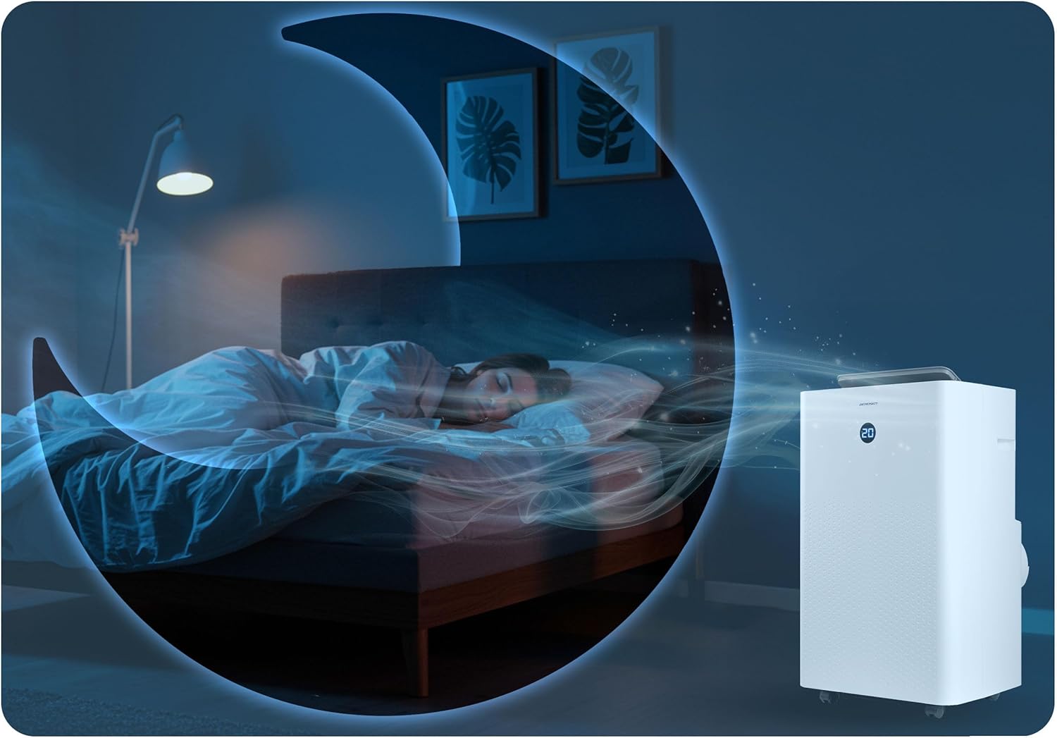 Berdsen Mobiles Klimagerät 5-in-1-14000 BTU - Kühlung, Heizung, Entfeuchtung, Ventilation, Schlafmodus - Tuya Smart App - Energieeffizient